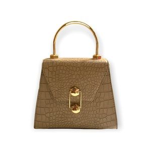 Tan Croc Badgley Mischka Handbag